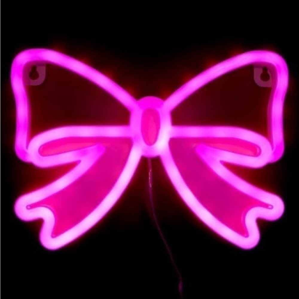 Bow LED Wall Light Bow Decor Shaped Neon Light